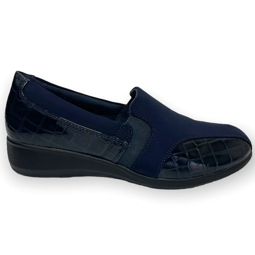 Clarks Comfort Slip On Gael Beam Loafers Navy Blue Size 8.5